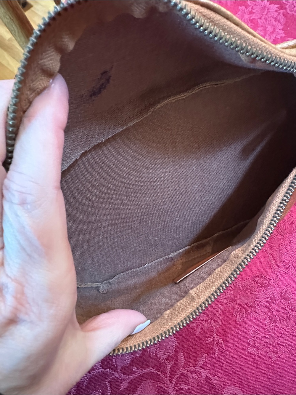 MCM Cognac Leather & Black Visetos Waist Bag - Picture 5 of 5